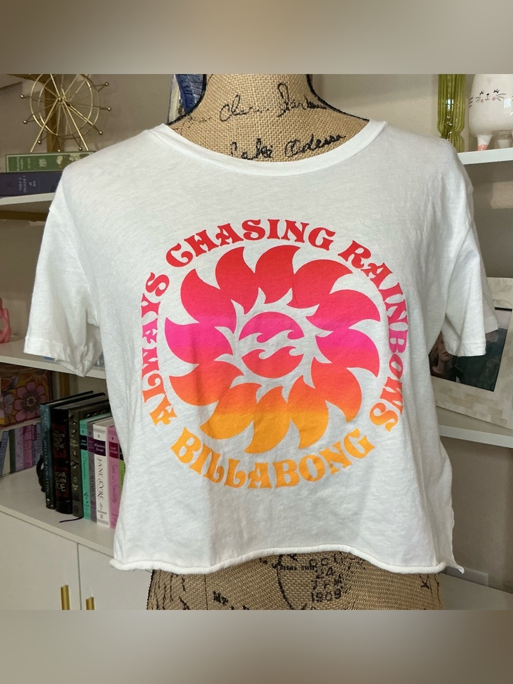 Billabong White Tee with Black Accents - Picture 1 of 5